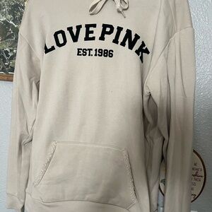 PINK Victoria's Secret Cream Sherpa-Lined Jacket